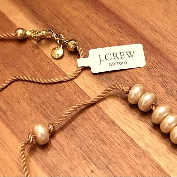 J.Crew | Faux Pearl and Cord Necklace | 35” Length - Picture 3 of 4